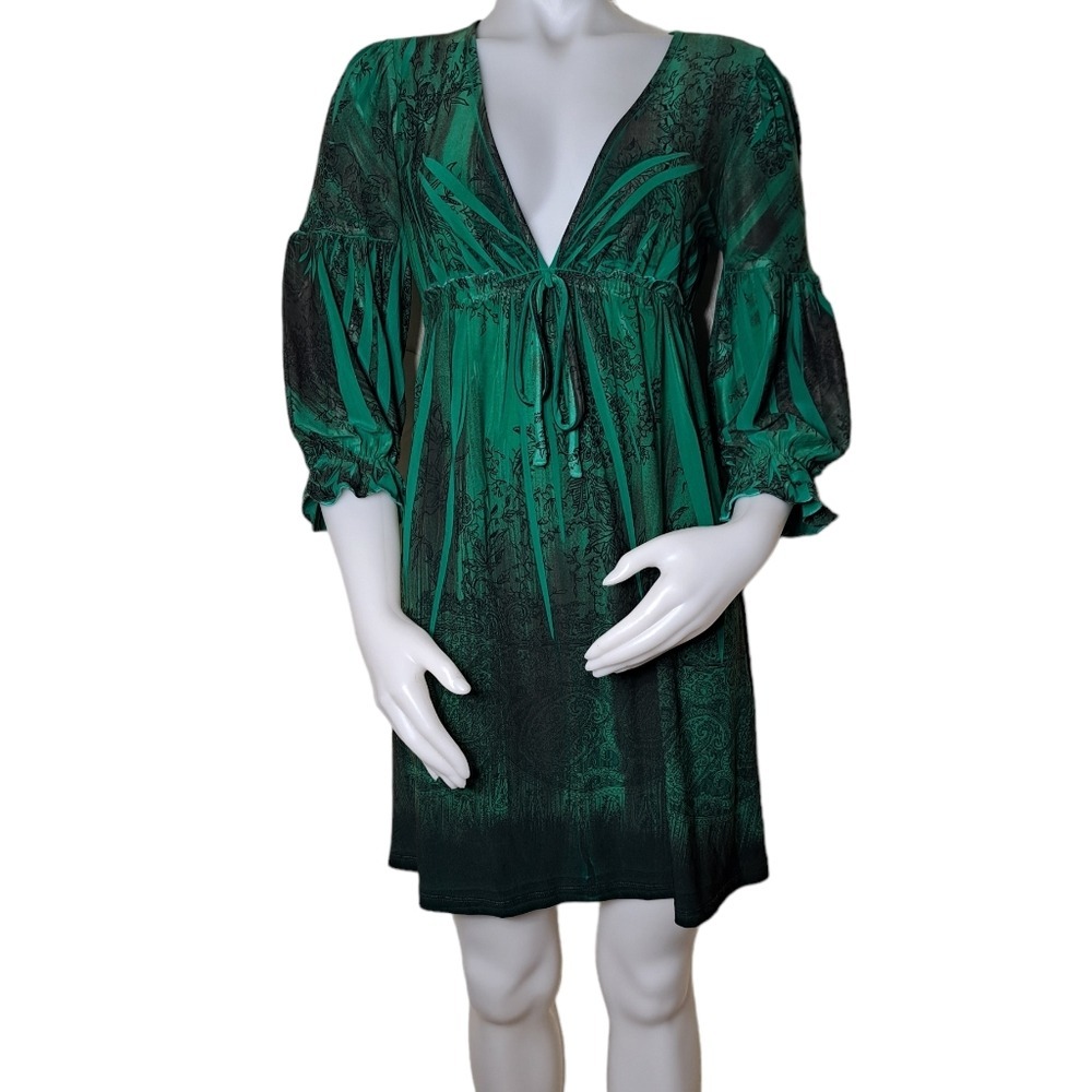 Volume One Juniors‎ Women's Green & Black Dress S